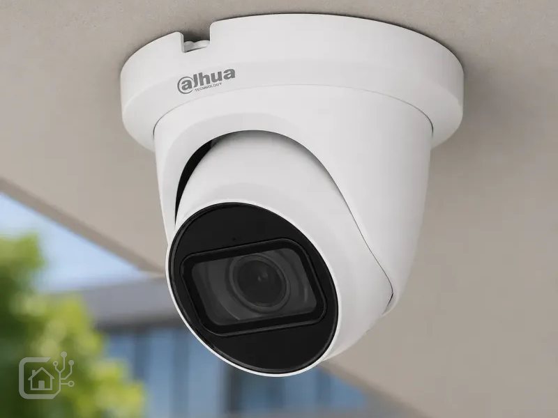 Caméra dôme installée en extérieur