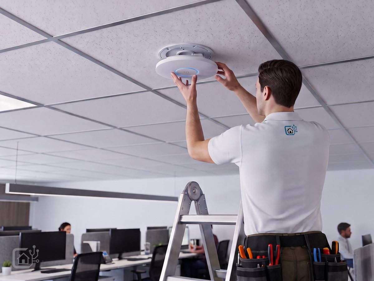 Borne Wi-Fi posée au plafond
